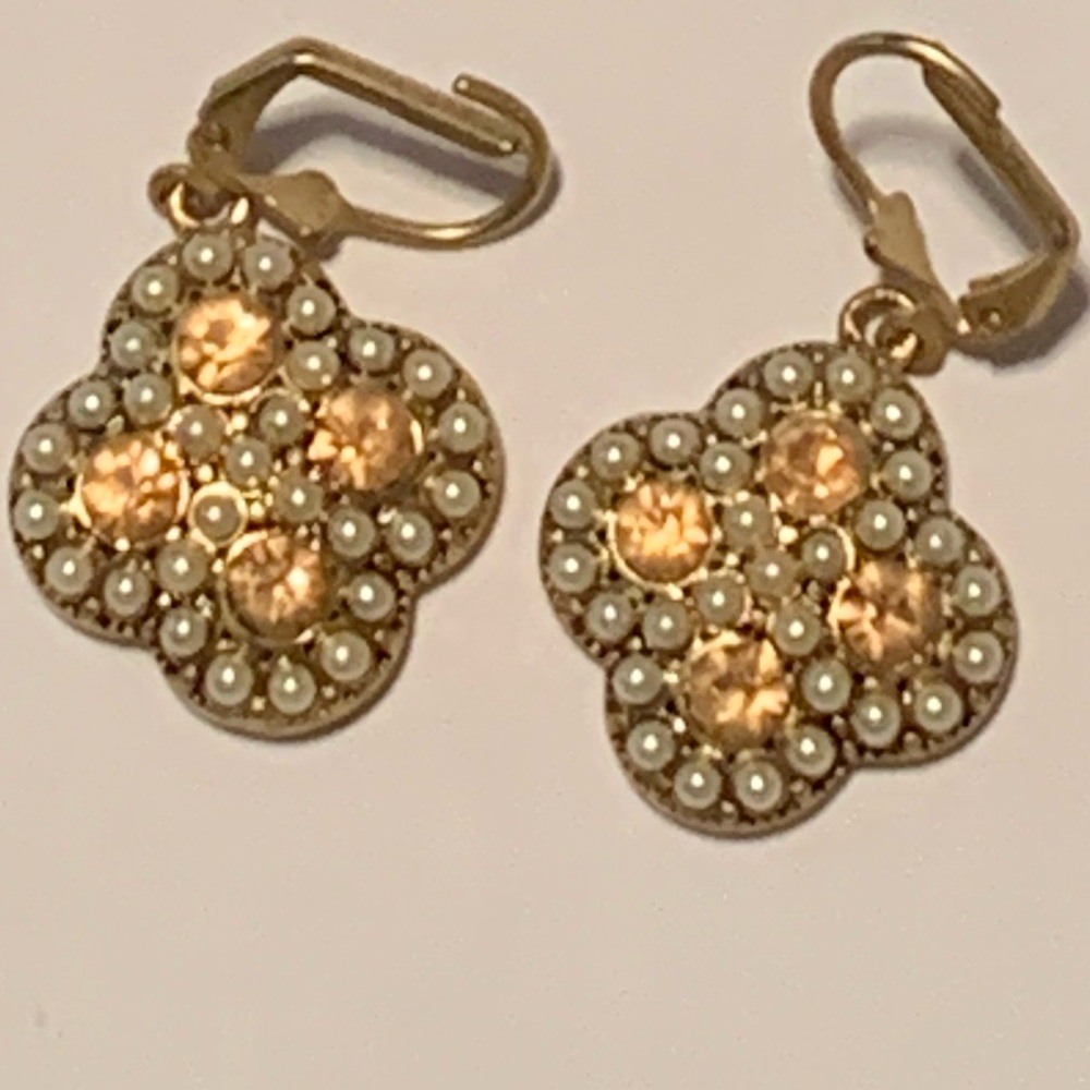 Gold and Cream Earrings